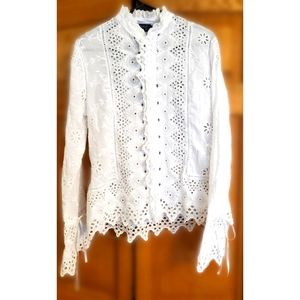 Lace button down shirt